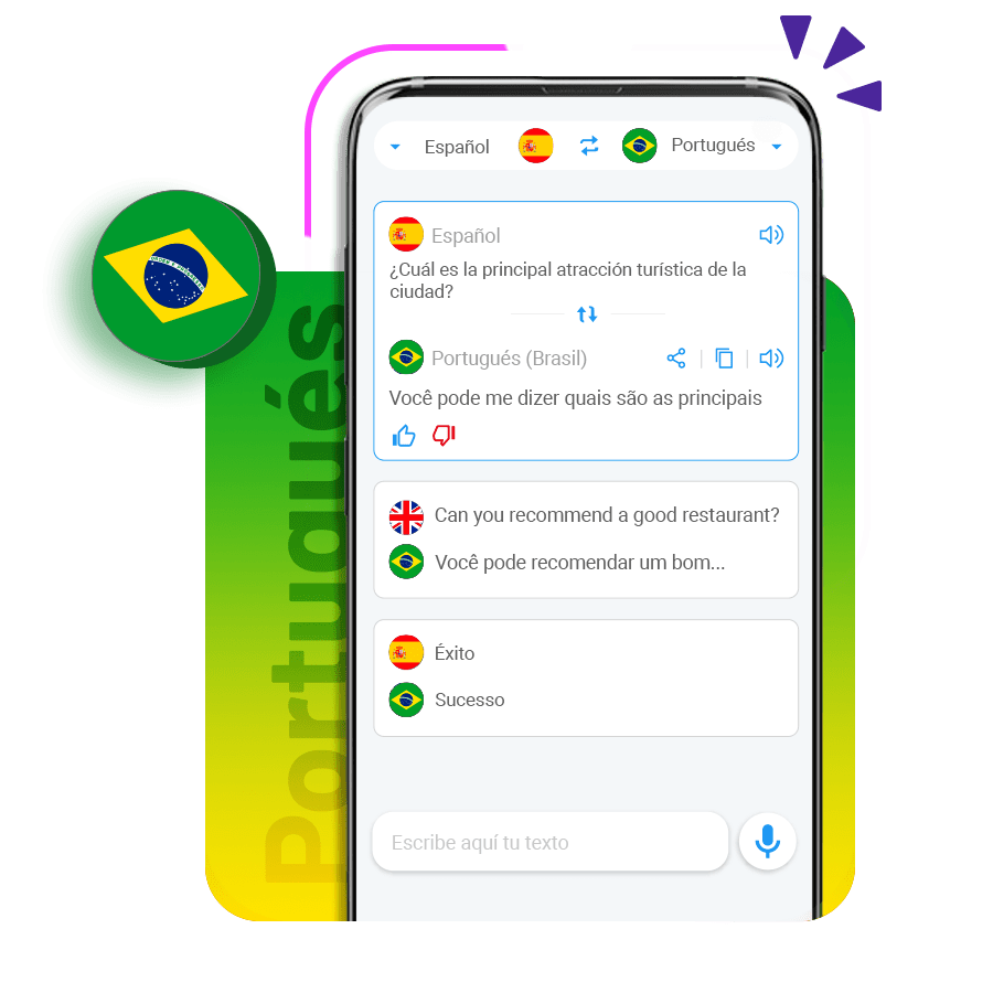 Traductor idioma portugués brasileño