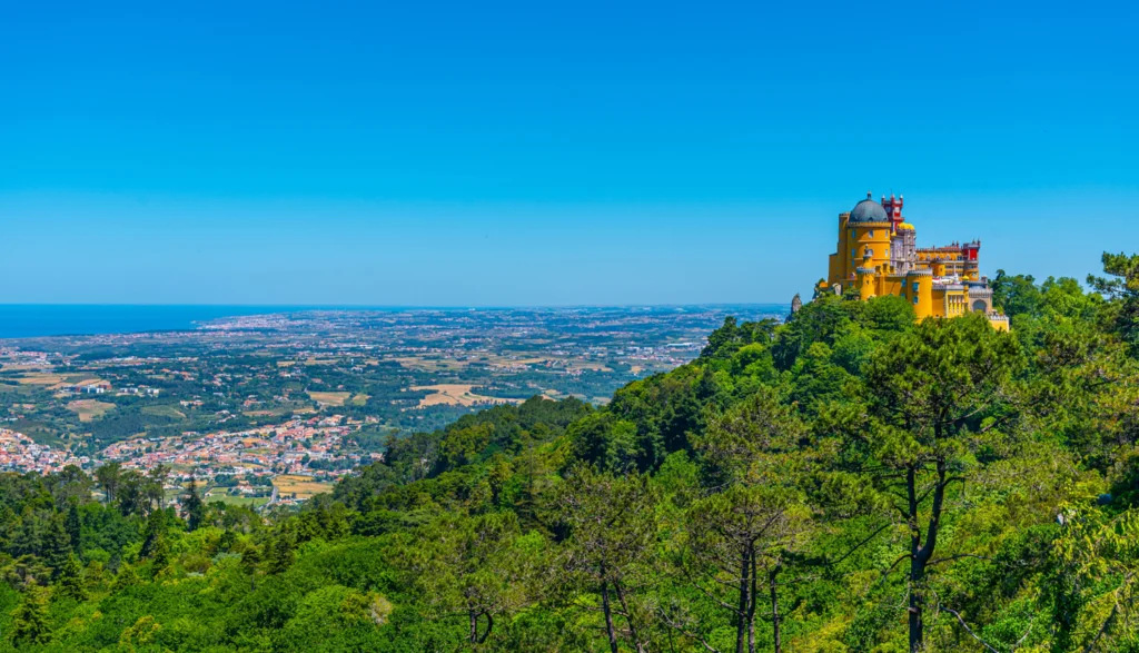 Learn Portuguese in Portugal - Panorama of the National Palace of Pena, near Sintra