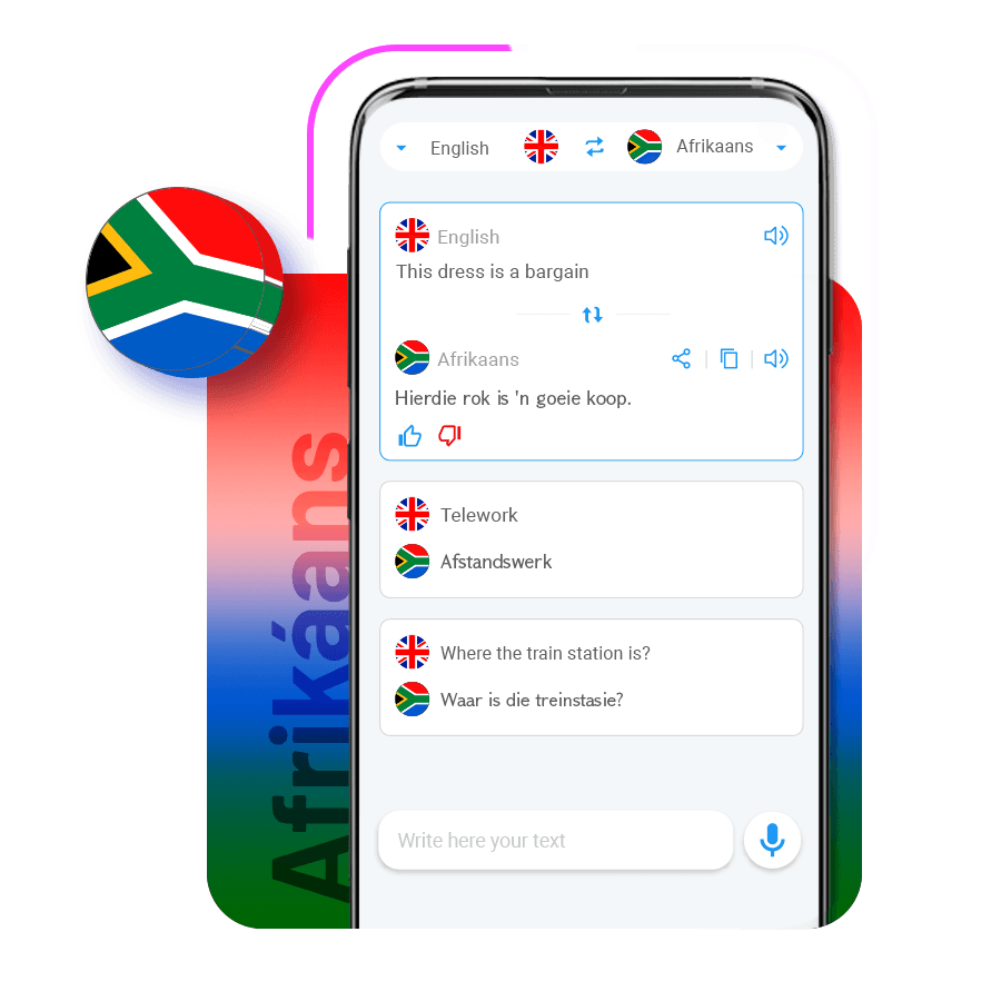 App translator - Afrikaans language