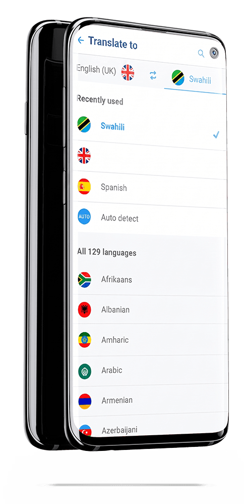 App translator Swahili