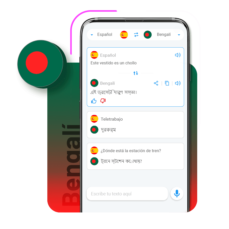 Traductor app - idioma bengalí