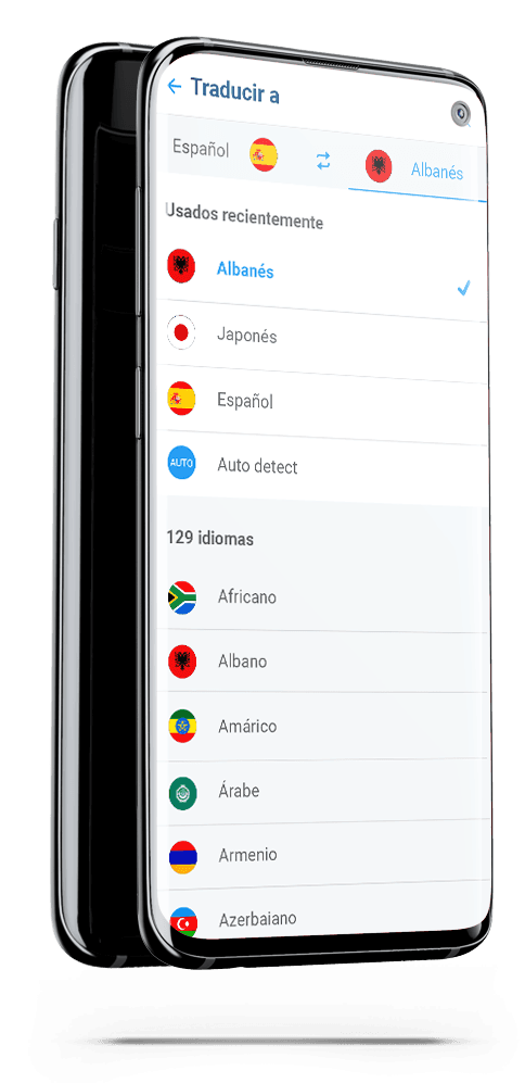 Selector de idioma albanés - app traductor